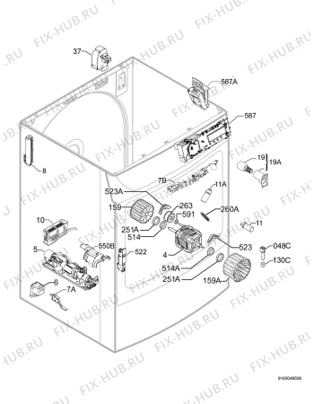 Взрыв-схема сушильной машины Rex Electrolux RDI97150W - Схема узла Electrical equipment 268